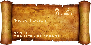 Novák Lucián névjegykártya